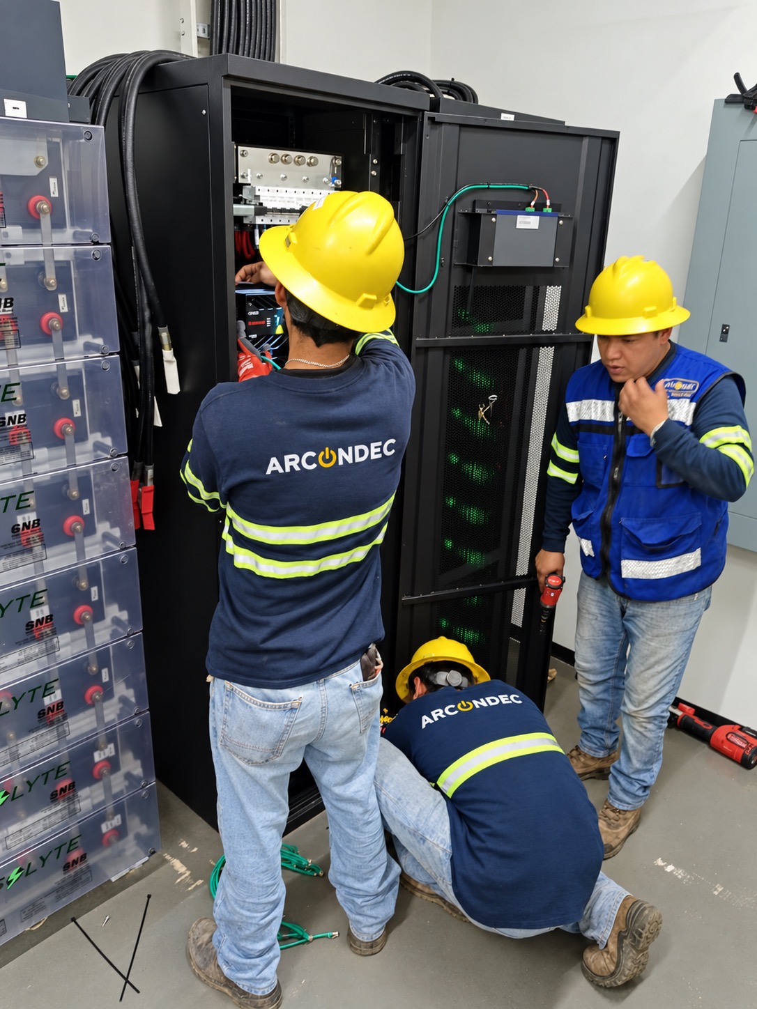 Technical team during installation