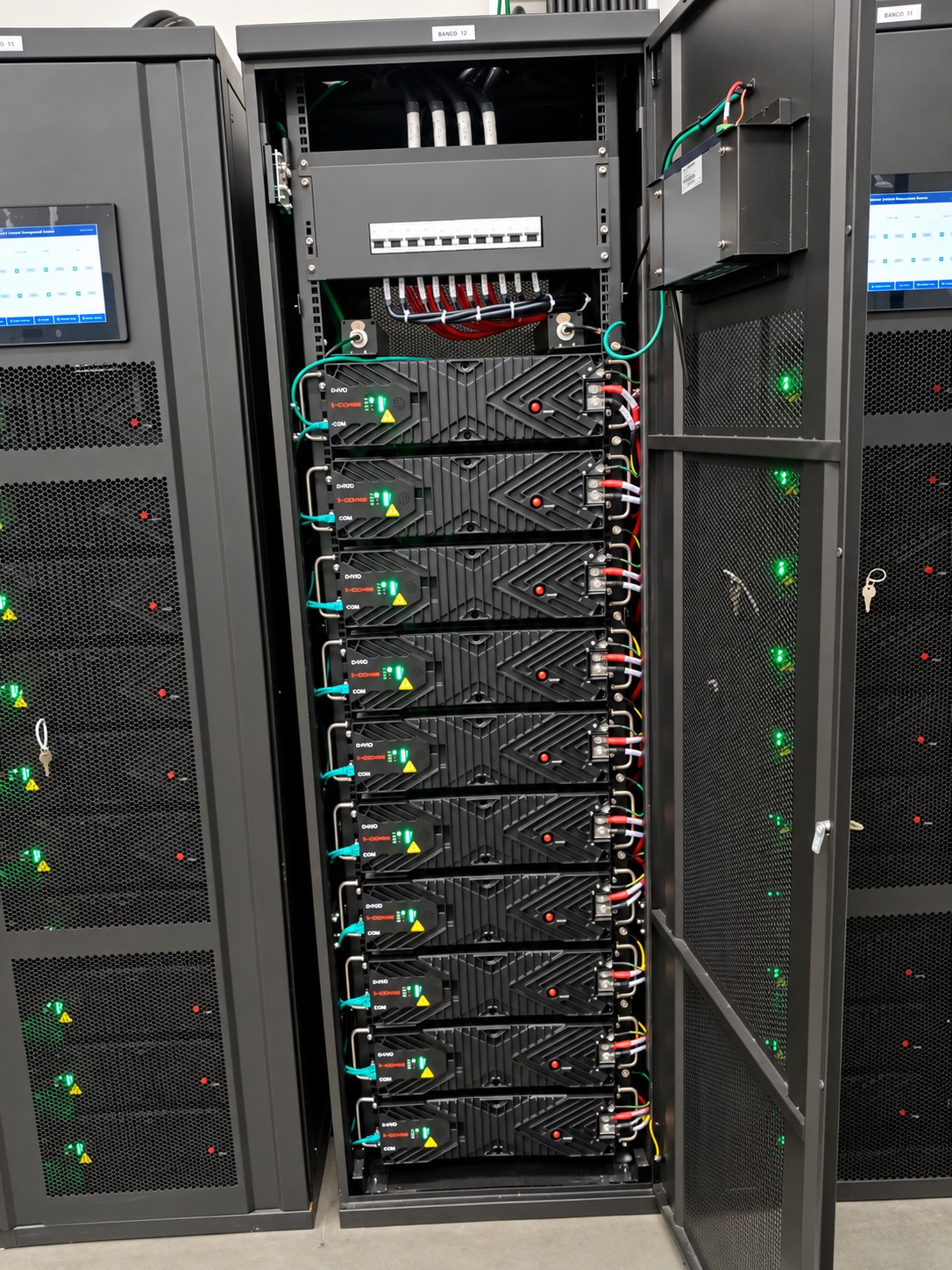 Front view of the lithium battery cabinet