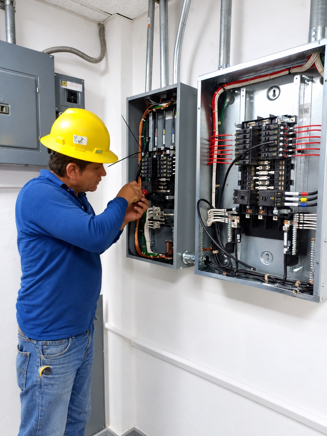 Trabajos de conexión en tableros