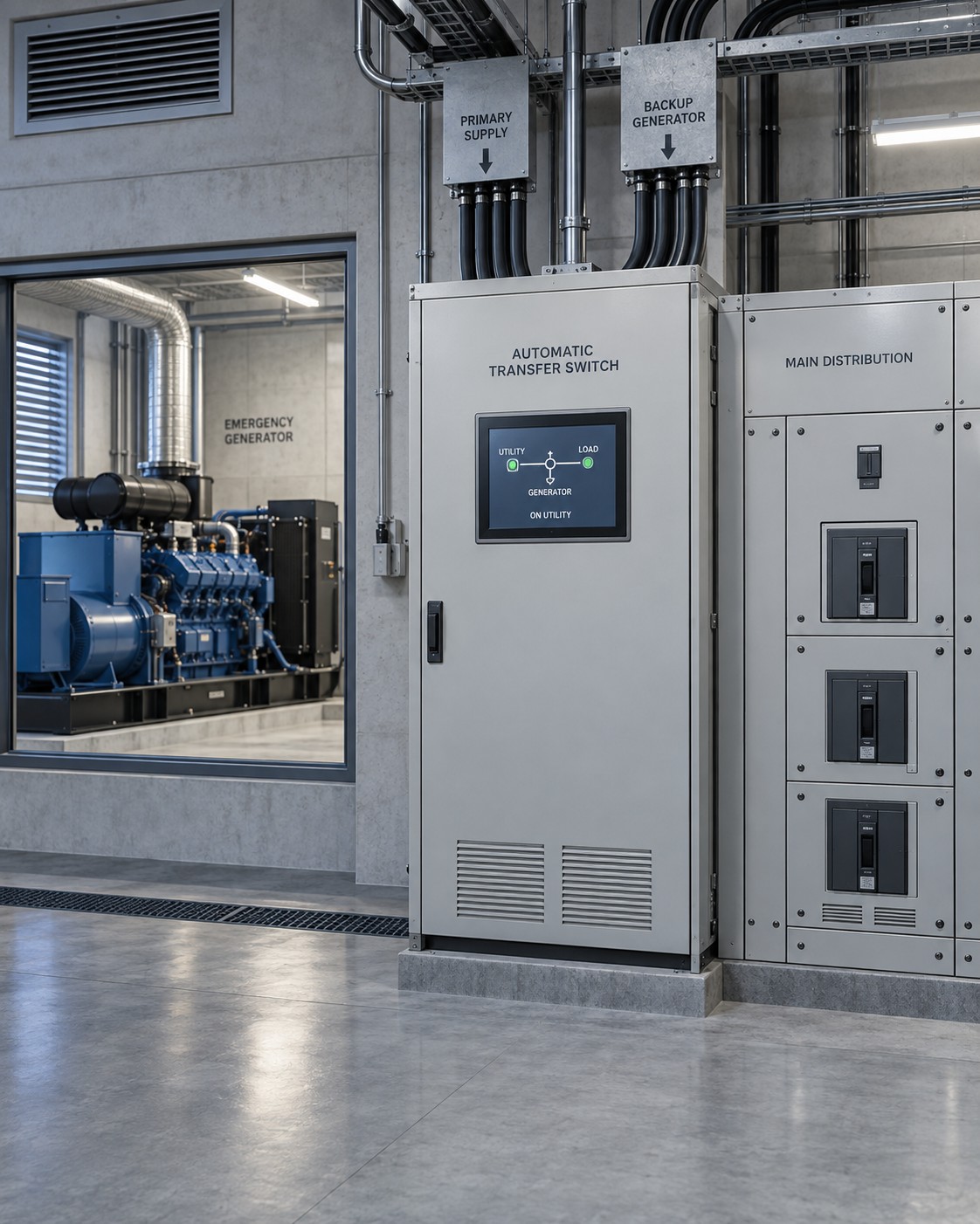 Automatic transfer and backup power — Illustrative image